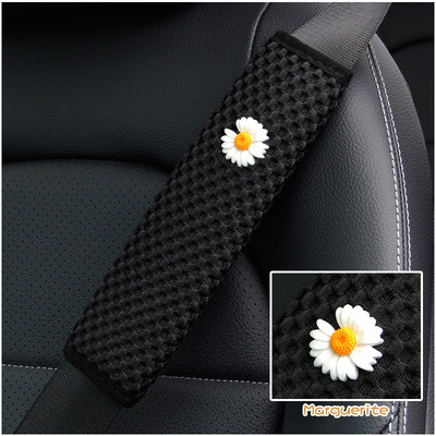 Automobilio saugos diržo užvalkalas Daisy Flower kvėpuojantis universalus automatinis saugos diržo užvalkalas pagalvėlė apsauga saugos diržai pečių apsauga