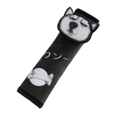 3D rajzfilm Husky Corgi Cat autó biztonsági biztonsági öv huzat Plüss biztonsági öv vállpárna Univerzális autó belső kiegészítők