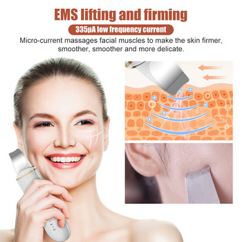 Ultrasonic Skin Scrubber Face Cleaner Pore Acne Remover Facial Ion Shovel Deep Sonic Deep Peeling Device Massager for face