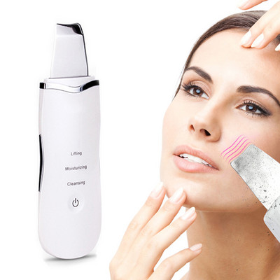 Акумулаторен ултразвуков скрубер за лице Дълбоко почистване на порите на лицето Ултразвукова почистваща шпатула Скрубер за лице Инструменти за грижа за кожата на лицето