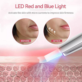 NEW6-IN-1 Facial Skin Scrubber Red&Blue LED Photon Therapy EMS Ultrasonic Pore Deep Cleaner Peeling Φτυάρι απολέπισης μαύρων στιγμάτων