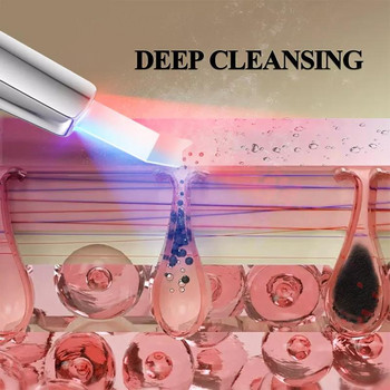 NEW6-IN-1 Facial Skin Scrubber Red&Blue LED Photon Therapy EMS Ultrasonic Pore Deep Cleaner Peeling Φτυάρι απολέπισης μαύρων στιγμάτων