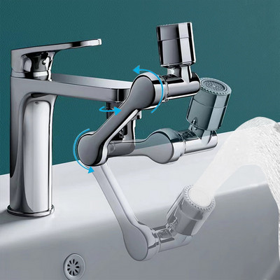 Universal 1080° Swivel Robotic Arm Faucet Foldable Kitchen Sink Extension Faucet Rotatable Multifunctional Extension Faucet