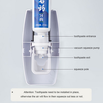 Автоматична изстисквачка за паста за зъби Държач за електрическа четка за зъби Самозалепващ се комплект дозатор за паста за зъби за използване в семейна баня