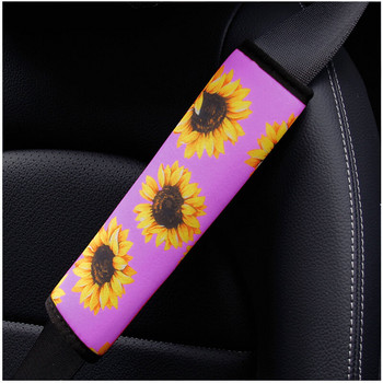 Κάλυμμα ζώνης αυτοκινήτου Daisy Sunflower πλεκτό ύφασμα Universal Auto καλύμματα ζώνης ασφαλείας Προστασία ώμων