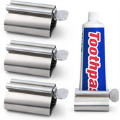 Аксесоари за баня Тръба за изстискване на паста за зъби Ролка от неръждаема стомана Изцеждаща ролка Въртящ се дозатор за мехлеми Козметика