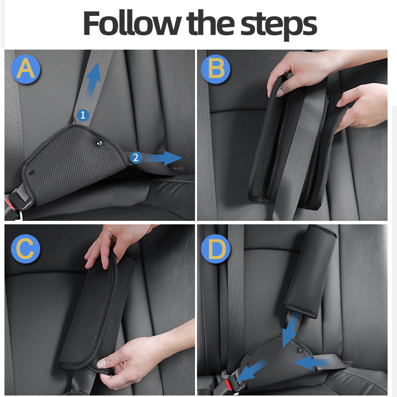 Предпазен колан за кола Протектор за рамо Детски регулируем позиционер Комфорт Универсални подложки за рамена Интериор на автомобила