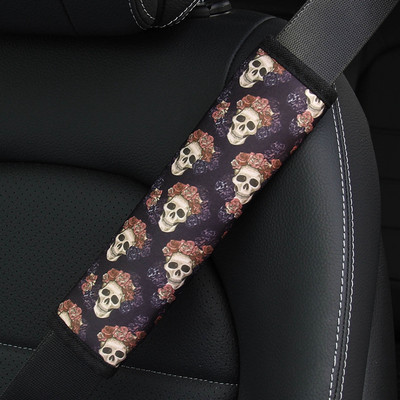 Skeleton Leopard Print autós biztonsági öv takarók napraforgó autó biztonsági öv tok az autó vállpárna védő párnázata Auto belső