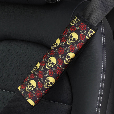 Skeleton Leopard Print autós biztonsági öv takarók napraforgó autó biztonsági öv tok az autó vállpárna védő párnázata Auto belső