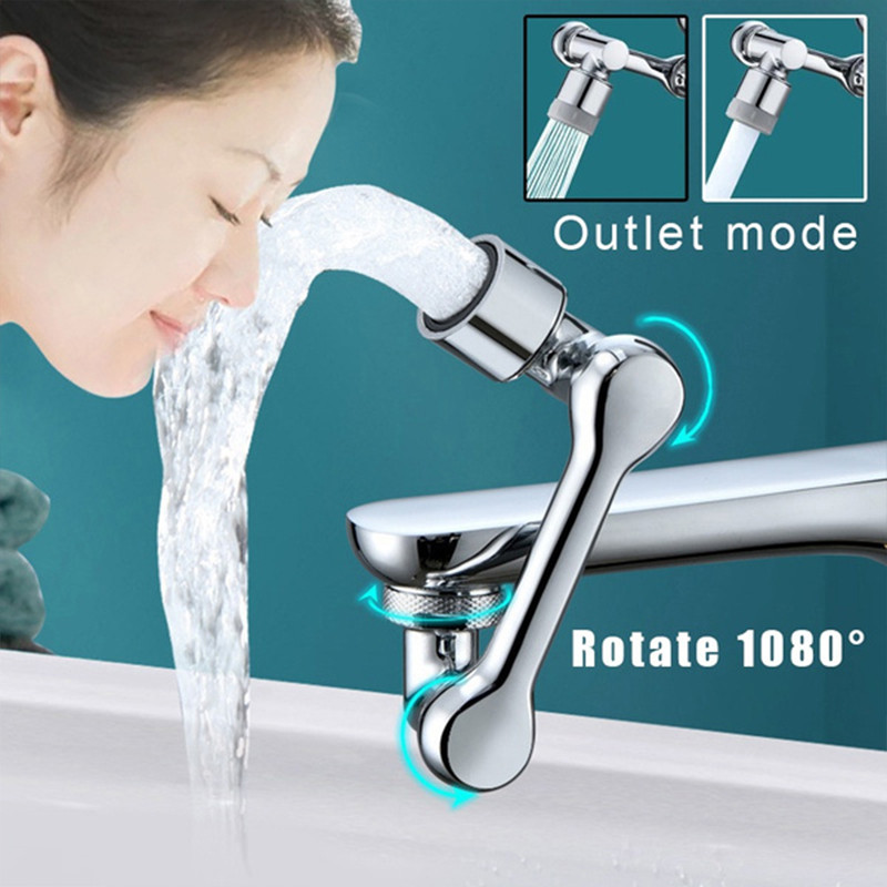 Uus universaalne 1080° pöörlev pikendus kraan Aeraator plastikust pritsmefilter köögi kraanikausi segistid mullimisotsik robotvars