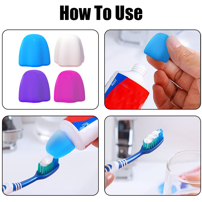 5kom Silikonski samozatvarajući istiskivač paste za zube Dozator za pastu za zube Višekratna navlaka za pastu za zube Kupaonski pribor Alati
