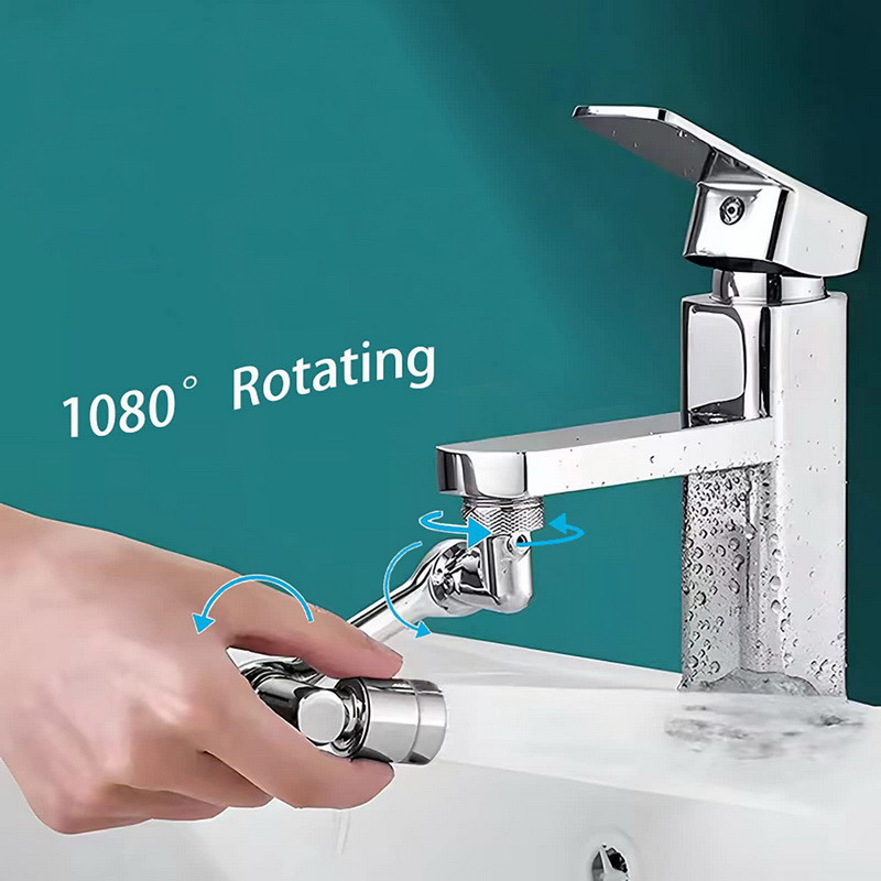 Univerzális 1080°-os forgáshosszabbító csaptelep levegőztető műanyag fröccsenő szűrő konyhai mosdó csaptelepek buborékosító fúvóka robotkar