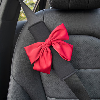 1 τεμ. Styling Bowknot Κάλυμμα ζώνης ασφαλείας αυτοκινήτου γενικής χρήσης Αναπνεύσιμο μαξιλαράκι ώμου από μετάξι πάγου Ζώνες ασφαλείας Προστατευτικά αξεσουάρ αυτοκινήτου