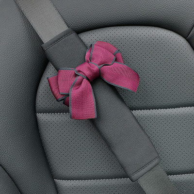 1db Styling Bowknot Univerzális autó biztonsági biztonsági öv huzat Légáteresztő jégselyem vállpárna Biztonsági övek Védő autós kiegészítők