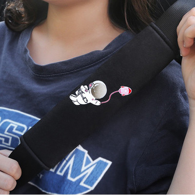 2 buc Huse moi pentru centura de siguranță pentru mașină, drăguț pentru astronaut, centuri de siguranță din pluș, protecție pentru umeri pentru adulți, accesorii pentru copii
