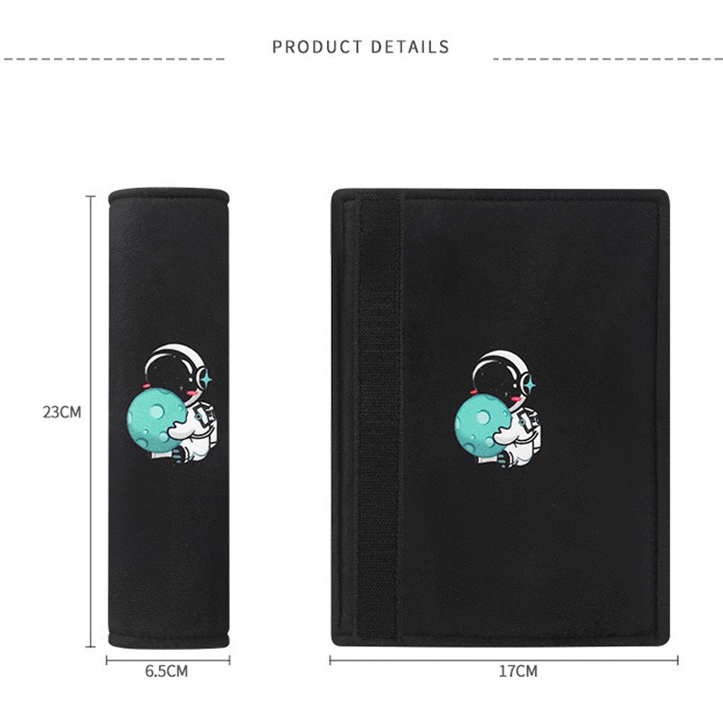 2 buc Huse moi pentru centura de siguranță pentru mașină, drăguț pentru astronaut, centuri de siguranță din pluș, protecție pentru umeri pentru adulți, accesorii pentru copii