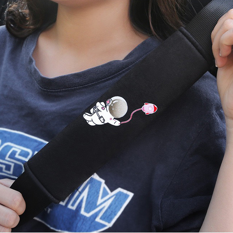 2 buc Huse moi pentru centura de siguranță pentru mașină, drăguț pentru astronaut, centuri de siguranță din pluș, protecție pentru umeri pentru adulți, accesorii pentru copii