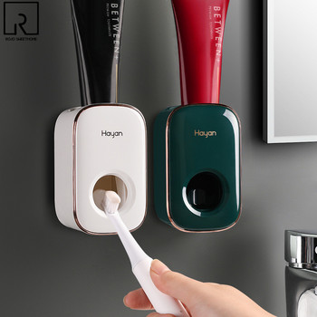 Автоматична преса за паста за зъби Дозатор за паста за зъби Държач за пропуск Баня Окачен на стена Рафт Тръби Изстисквачка WC Полезни аксесоари