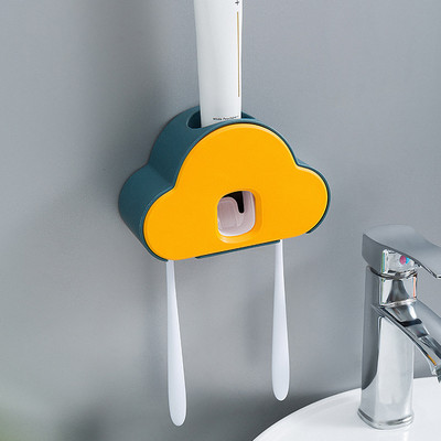 Cloud Shape Kids fogkrém-adagoló Automata műanyag kinyomó falra akasztó cső kinyomható fürdő koreai fogkrém tartó prés