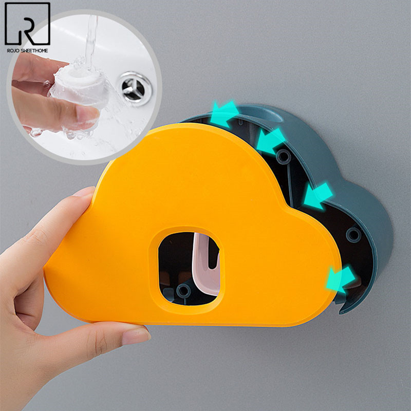 Cloud Shape Kids fogkrém-adagoló Automata műanyag kinyomó falra akasztó cső kinyomható fürdő koreai fogkrém tartó prés