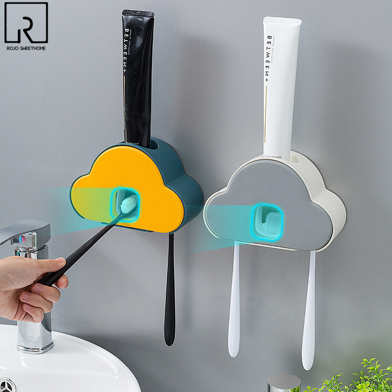 Cloud Shape Kids fogkrém-adagoló Automata műanyag kinyomó falra akasztó cső kinyomható fürdő koreai fogkrém tartó prés