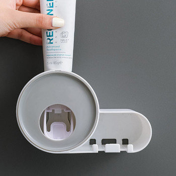Креативна изстисквачка за паста за зъби с държач за четка за зъби Пластмасово съхранение на стена Детска поставка за паста за зъби Аксесоари за баня