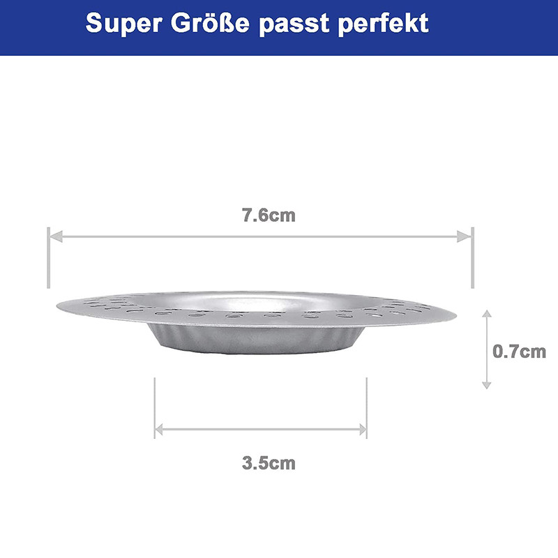 1/2/3 kom kuhinjski sudoper Cjedilo za zaustavljanje sudopera Filter od nehrđajućeg čelika Kada Hvatač dlaka Čep Odvodna rupa za tuš Dodatak za filter