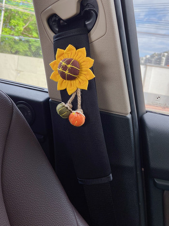 2 ΤΕΜ. Sun Flower Car Styling Κάλυμμα ζώνης ασφαλείας Ζώνη ώμου Ζώνη ιμάντα μαξιλαριού Ζώνη ασφαλείας αυτοκινήτου Επιθέματα ώμου Ζώνη ασφαλείας μωρού ύπνου