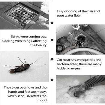 Σιλικόνη κατά της οσμής Ανοξείδωτο κάλυμμα αποχέτευσης δαπέδου Αποστράγγιση πυρήνα φίλτρο νεροχύτη Αποσμητικό Gadget κουζίνας Αποχέτευση Αξεσουάρ μπάνιου