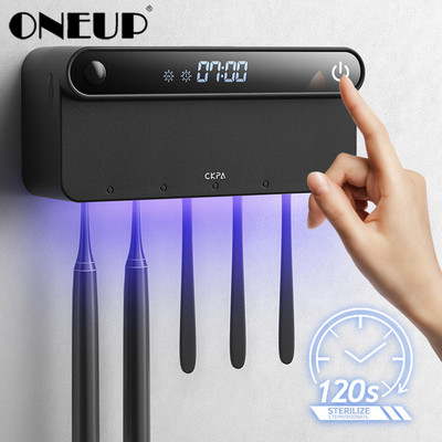 ONEUP Smart LED HD Screen Οδοντόβουρτσα Θήκη UV Οδοντόκρεμα Sterilizer Οδοντόκρεμα Κουτί αποθήκευσης Αξεσουάρ μπάνιου για το σπίτι