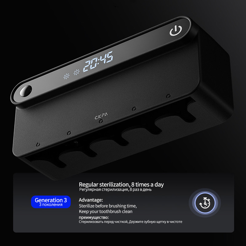 ONEUP Smart LED HD Screen fogkefe tartó UV sterilizáló fogkrém fogkefe tároló doboz fürdőszobai kiegészítők otthonra