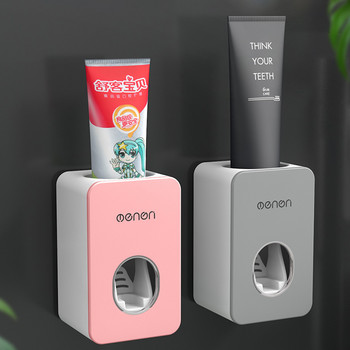 Нов автоматичен дозатор за паста за зъби Прахоустойчив държач за четка за зъби Стойка за стенен монтаж Комплект аксесоари за баня Изстисквачки за паста за зъби