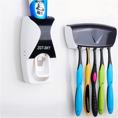 ONEUP Automatic Toothpaste Dispenser Set 5 Βάση οδοντόβουρτσας Βάση τοίχου Προμήθειες μπάνιου σπιτιού Είδη περιποίησης Αξεσουάρ μπάνιου