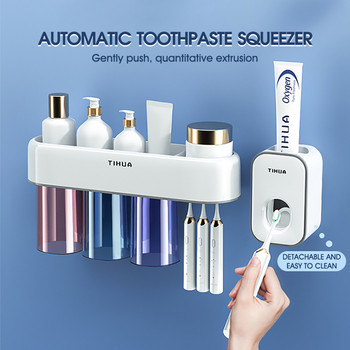 ONEUP Мултифункционален държач за четка за зъби Поставка за домашно съхранение Автоматичен дозатор за паста за зъби Изстисквачка Комплекти аксесоари за баня