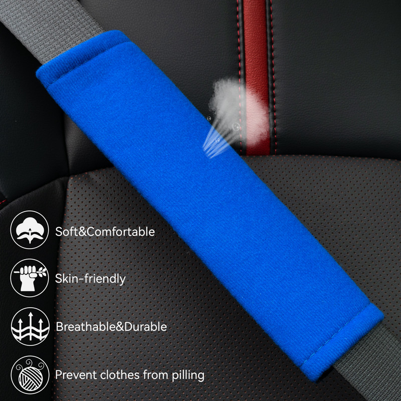 2db Blue Auto Gyerek pamut biztonsági öv autókhoz Vállvédelem Autóformázó párna Biztonsági öv huzat Biztonsági övek párna