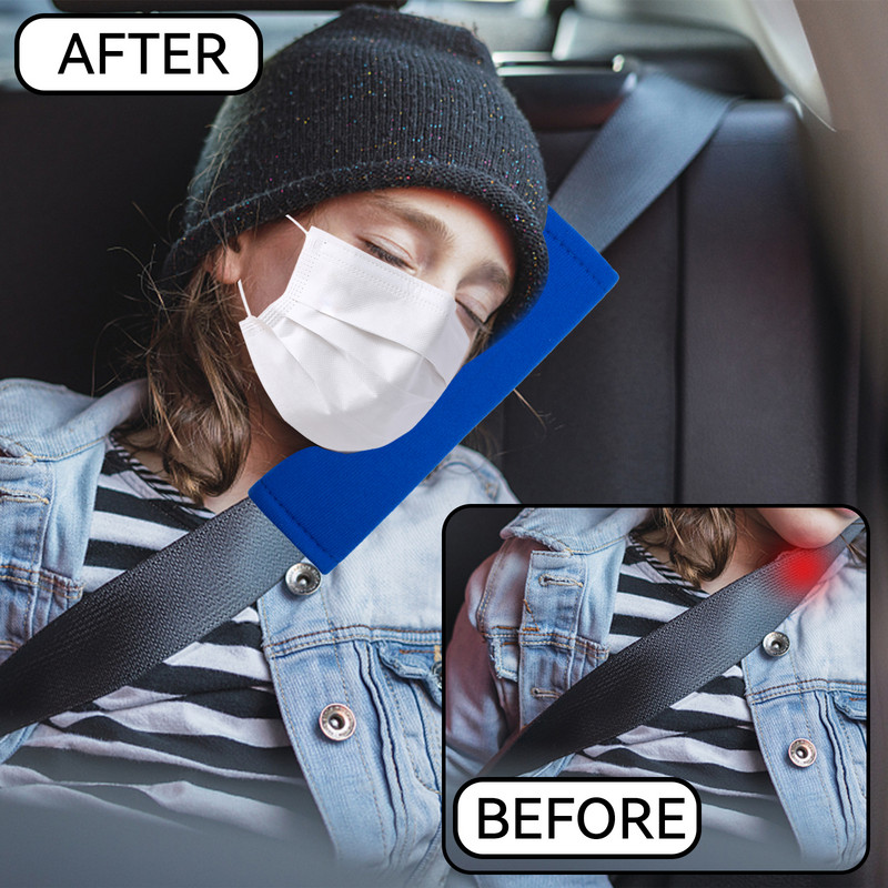 2db Blue Auto Gyerek pamut biztonsági öv autókhoz Vállvédelem Autóformázó párna Biztonsági öv huzat Biztonsági övek párna