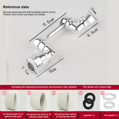 1080°-ban elforgatható csaptelep hosszabbító univerzális csaptelep levegőztető fröccsenésmentes zuhanyfej szűrő konyhai fürdőszoba mosdó robotkar