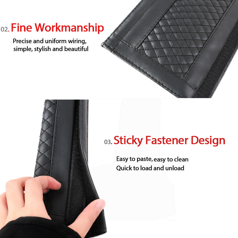 Pehmest nahast auto turvavöö kate Õla kael Ohutuskaitse Turvavöö padi Mugav sõitmine Auto interjööri tarvikud