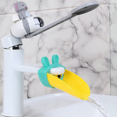 Prelungitor pentru robinet, pentru copii, spălarea mâinilor, curățenie, artefact universal pentru desene animate pentru bebeluși, extensie din silicon, rezistentă la stropire, chiuvetă de ghidare pentru robinet
