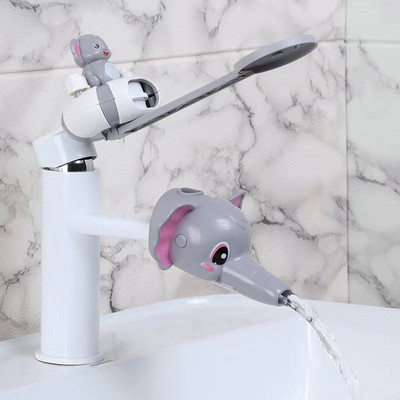 Prelungitor pentru robinet, pentru copii, spălarea mâinilor, curățenie, artefact universal pentru desene animate pentru bebeluși, extensie din silicon, rezistentă la stropire, chiuvetă de ghidare pentru robinet