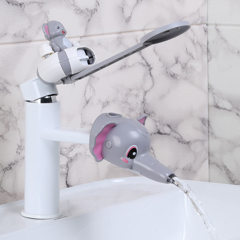 Csaptelep hosszabbító Gyermek kézmosás Clean Artifact Univerzális baba rajzfilm szilikon hosszabbító fröccsenésálló csapvezető mosogató