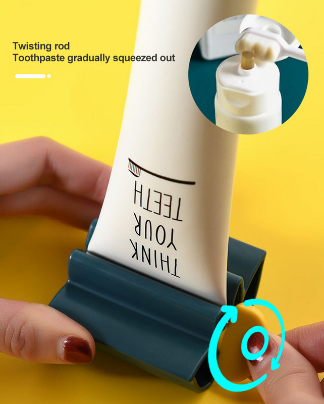 1PC Cjedilo za pastu za zube Jednostavna pasta za zube Sredstvo za čišćenje lica Ručna preša Dozator Rotirajući držač Pribor za čišćenje kućne kupaonice