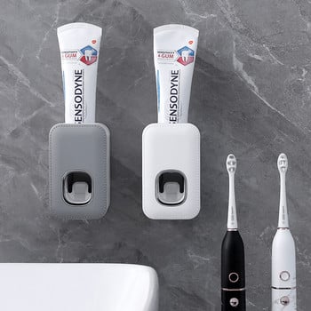 Дозатор за паста за зъби Стенен монтаж Автоматични аксесоари за баня Изстисквачка Устойчив на прах Държач за пробиване
