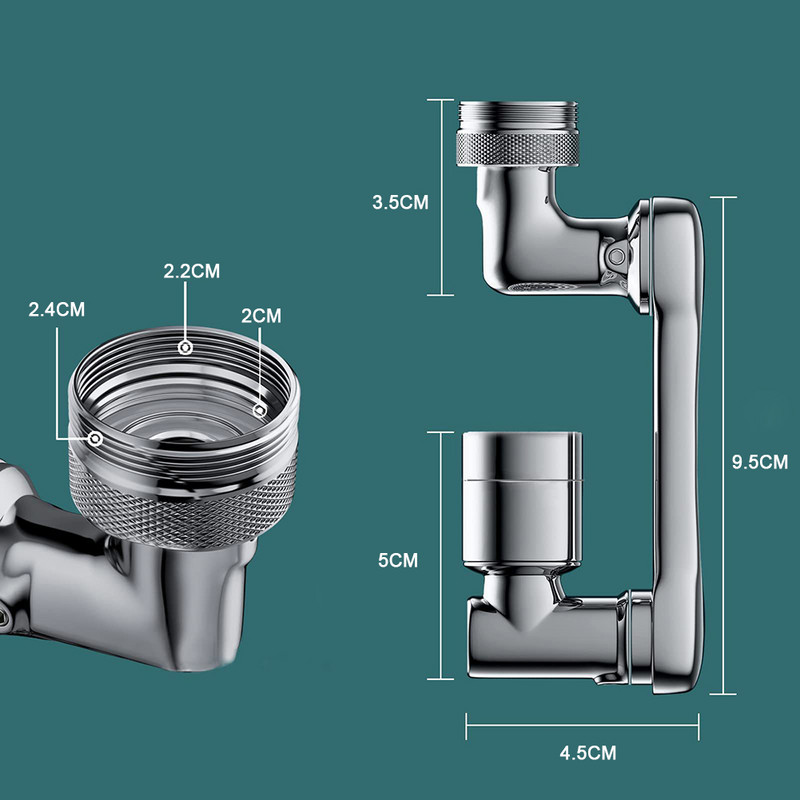 Univerzalna 1080° rotirajuća slavina Produžetak perlatora Plastični filter za prskanje slavine Mlaznica za mjehuriće Robotska ruka za kuhinju i kupaonicu