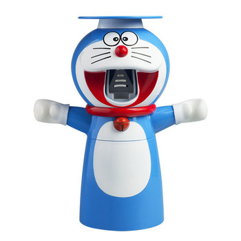 Автоматичен дозатор за паста за зъби Creative Cartoon Doraemon Изстисквачка за паста за зъби Стойка за стенен монтаж Прахоустойчива чаша