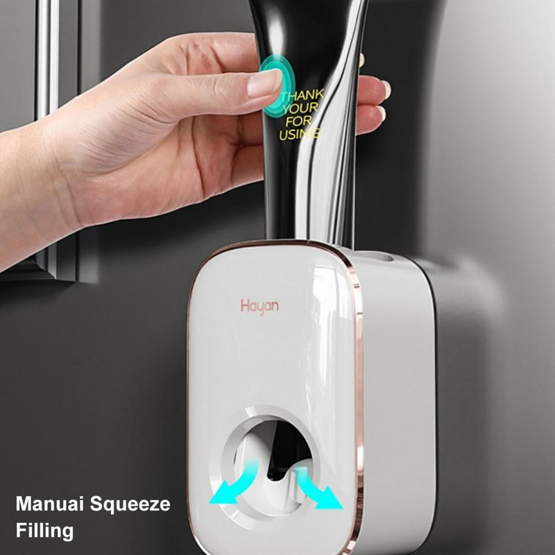 Otporan na prašinu Dozator za cijeđenje paste za zube Kupaonski držač za četkicu za zube Stalak za zidni nosač Dozator za pastu za zube Kupaonski gadgeti Hot