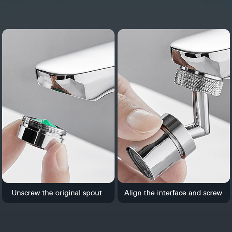 Univerzalna slavina s filtrom za prskanje 720° rotirajuća izlazna slavina za vodu 2022 Inovativna univerzalna slavina s filtrom za prskanje 2 načina raspršivanja