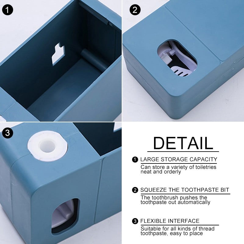 Automatski dozator paste za zube Zidni otporan na prašinu Cjedilo za pastu za zube Držač četkice za kućnu kupaonicu