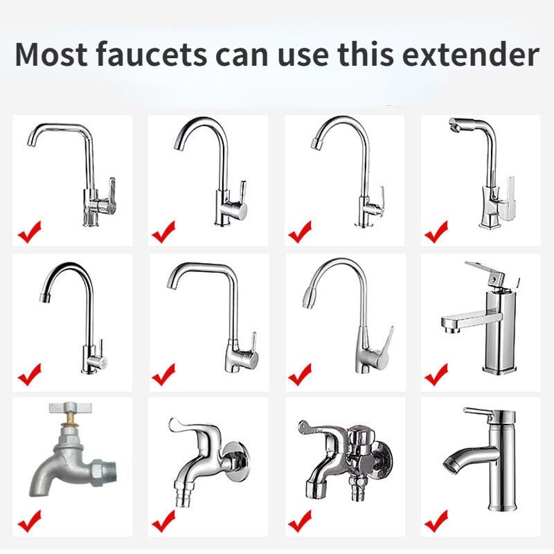 Beállító Csaphosszabbító adapter fúvókával fröccsenésmentes 360 fokban elforgatható csaptelep hosszabbító cső konyhai kiegészítőkhöz