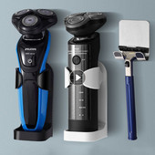 Elektrinio skustuvo prie sienos montuojamas laikiklis be pėdsakų dantų šepetėlio stovas Vietą taupantis laikiklis Vonios kambario priedai